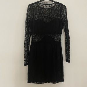 Black lace cocktail dress